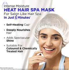 BBLUNT Intense Moisture Heat Hair Spa Mask – Self-Heating Cap with Jojoba Oil & Vitamin E for Deep Nourishment, Moisture & Shine – For Thick, Coloured & Treated Hair – 70g
