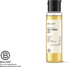 Brillare 5% Tea Tree Oil for Dandruff & Itchy Scalp – Natural Anti-Dandruff Hair Oil with Tea Tree, Lemon & Neem – Deep Cleansing Scalp Care