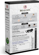 Bralcon Activated Charcoal powder box back panel with directions and ingredients