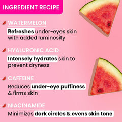 Dot & Key Watermelon Cooling Hydrogel Under Eye Patches – With Hyaluronic Acid & Niacinamide for Hydration, De-Puffing & Dark Circle Care – 60 Patches