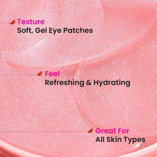 Hydrogel under-eye patch gel texture with soft pink cooling surface