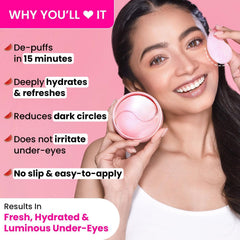 Dot & Key Watermelon Cooling Hydrogel Under Eye Patches – With Hyaluronic Acid & Niacinamide for Hydration, De-Puffing & Dark Circle Care – 60 Patches