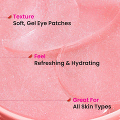 Dot & Key Watermelon Cooling Hydrogel Under Eye Patches – With Hyaluronic Acid & Niacinamide for Hydration, De-Puffing & Dark Circle Care – 60 Patches