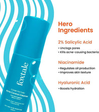 Foxtale Clear Picture acne control cleanser bottle, blue side view 100ml