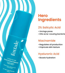 Foxtale 2% Salicylic Acid Face Wash for Oily & Acne-Prone Skin – Acne Control Cleanser for Men & Women – Helps Control Excess Oil & Unclog Pores – 100ml