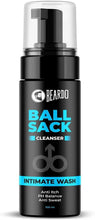 Ball Sack intimate wash bottle with black pump, 100 ml, anti itch label