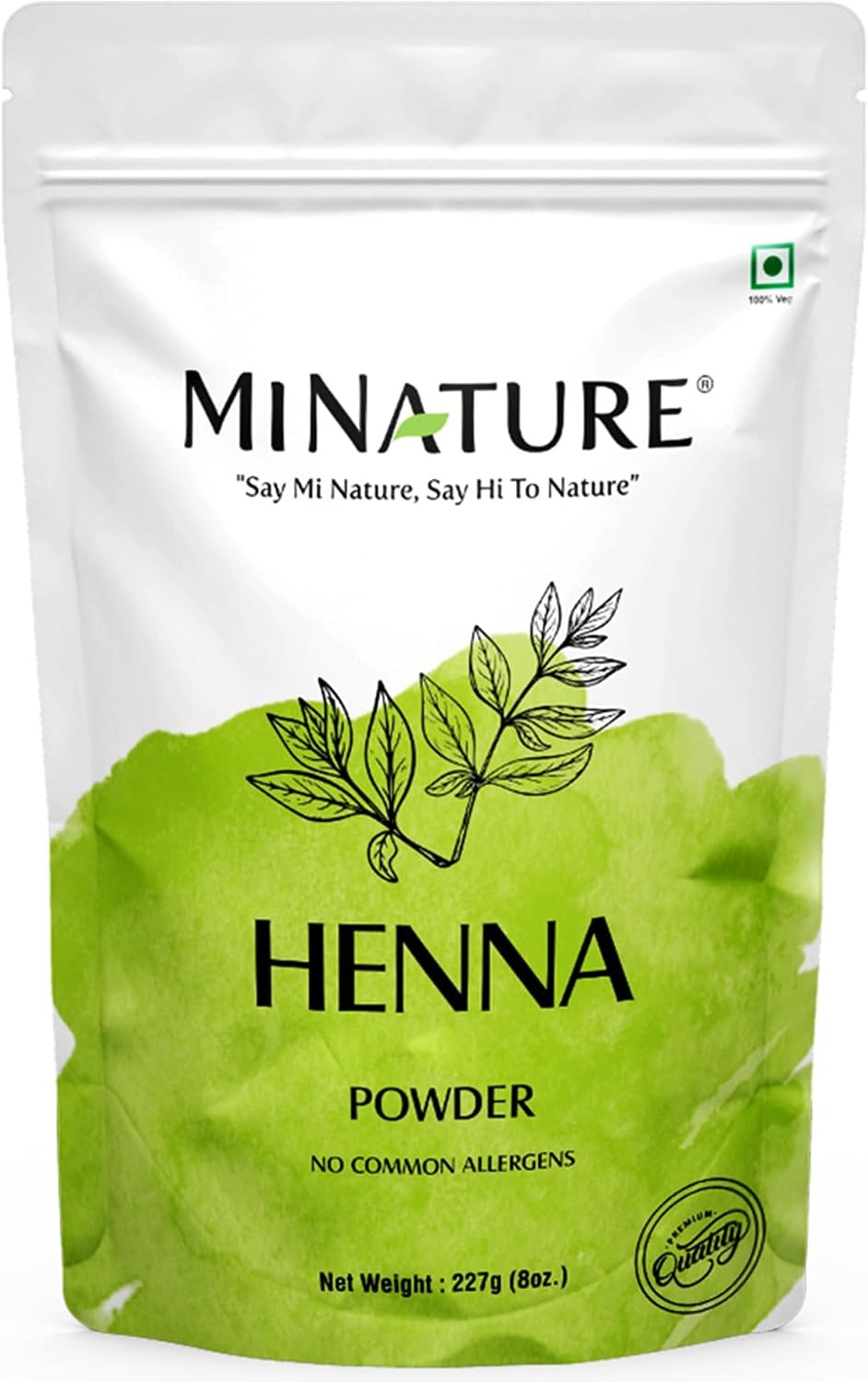 Mi Nature Pure Henna Powder (Lawsonia Inermis) 227g / 8 oz – Natural Plant-Based Hair Colouring & Conditioning Treatment – Herbal Hair Care – No Added Preservatives