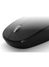 Black wired optical mouse, angled top view with scroll wheel and center seam