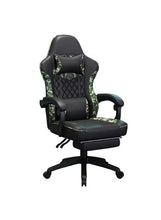 Black ergonomic gaming chair with reclining seat and headrest