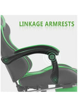 Ergonomic Gaming Chair Heavy Duty Office Throne with Headrest Armrest and Footrest Green