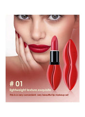 Matte Lipstick Set – Bold Colors in Lip-Shaped Tube Design