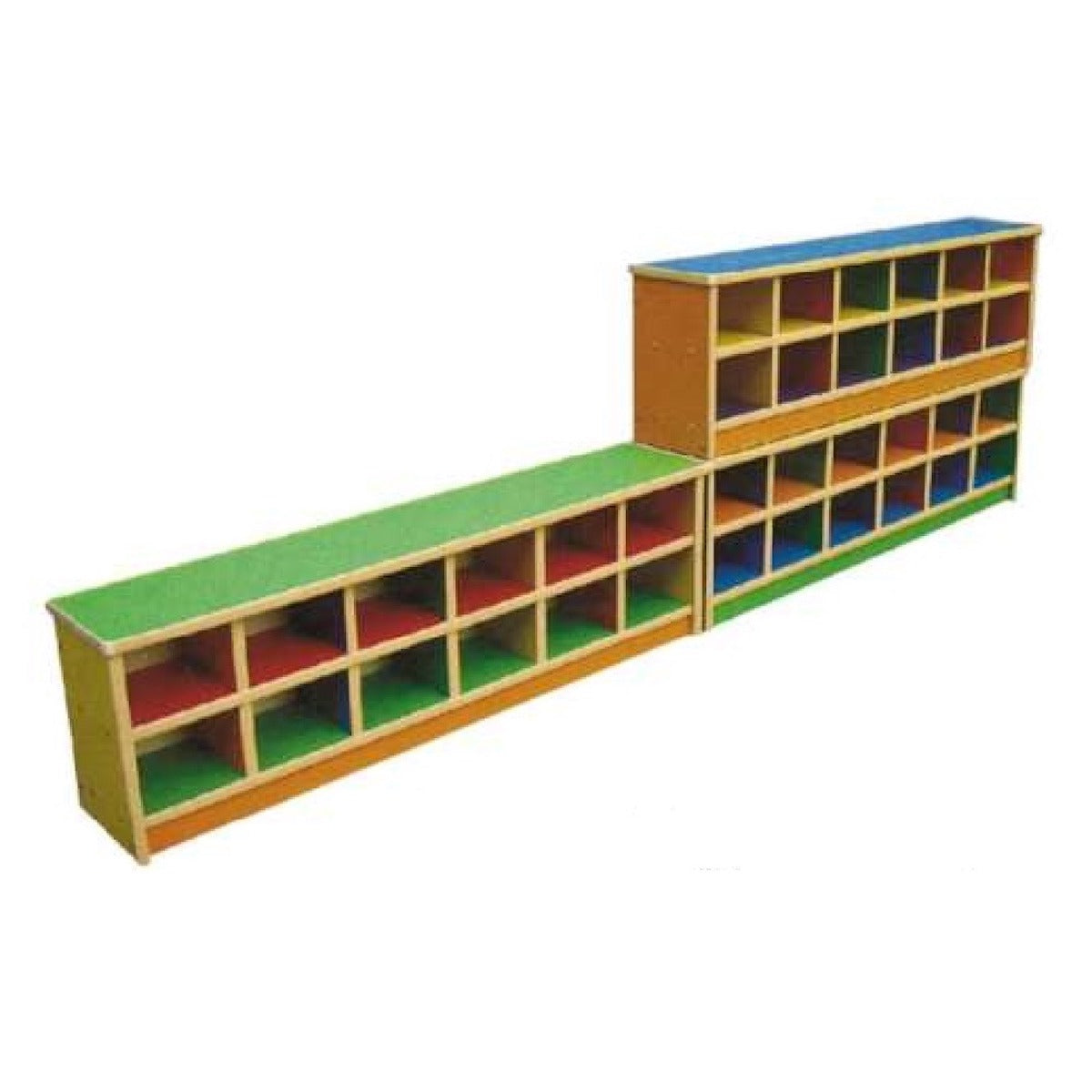 Colorful Kids Wooden Shelf – Zigzag Design (120×22×35 CM)