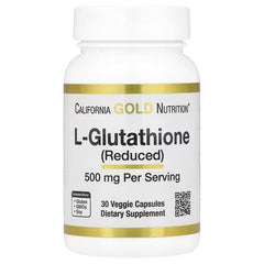 California Gold Nutrition L-Glutathione (Reduced) – 500 mg, 30 Veg Capsules - Mumzar