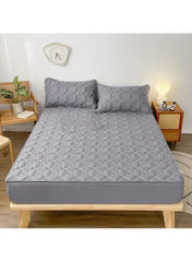 Waterproof Fitted Bedding Topper Set – Dark Grey | Mattress & Pillow Protector with 2 Pillowcases (Multiple Sizes) - Mumzar
