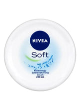 NIVEA Soft face body moisturizing cream jar, 200 mL, white lid with blue logo