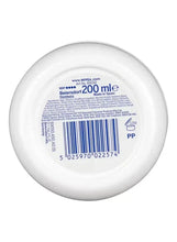 NIVEA Soft moisturizing cream jar 200 mL with barcode and usage text on lid