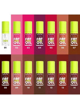 NYX Fat oil lip drip shade lineup in multiple small bottles