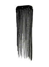 Mascara brush with black, glossy coated bristles
