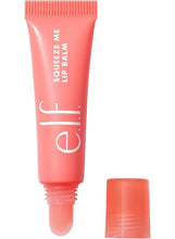 Tinted lip balm tube, pink strawberry shade with squeeze applicator cap