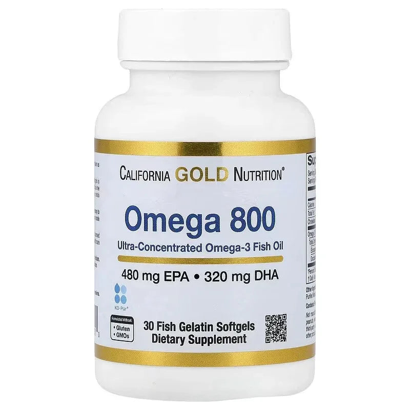 California Gold Nutrition Omega 800 Ultra-Concentrated Omega-3 Fish Oil 1000mg (30 / 90 Softgels) – kd-pur® Triglyceride EPA DHA Supplement