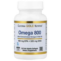 California Gold Nutrition Omega 800 Ultra-Concentrated Omega-3 Fish Oil 1000mg (30 / 90 Softgels) – kd-pur® Triglyceride EPA DHA Supplement