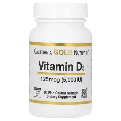 California Gold Nutrition, Vitamin D3, 125 mcg (5,000 IU), 360 Fish Gelatin Softgels