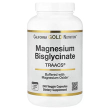 Magnesium Bisglycinate supplement bottle, front label for 240 veggie capsules