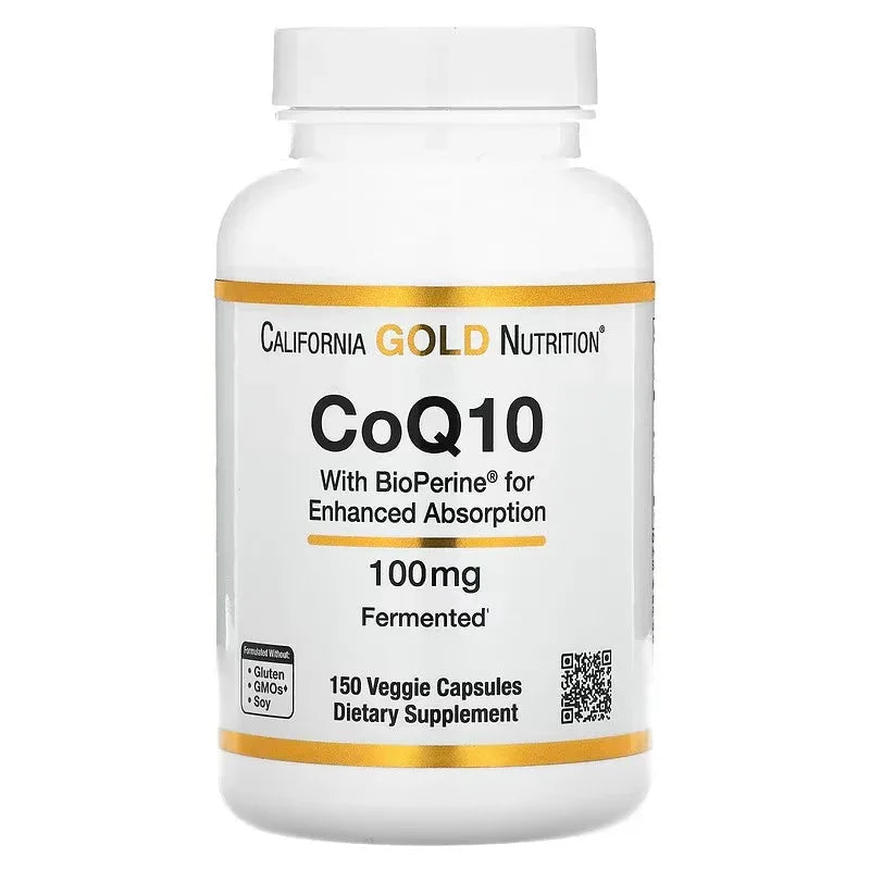 California Gold Nutrition CoQ10 بتركيز 200 ملغ مع BioPerine® – 120 و 360 كبسولة نباتية | دعم صحة القلب والطاقة ومضادات الأكسدة