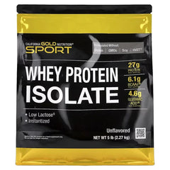 California Gold Nutrition Sport Whey Protein Isolate – Unflavoured 1 lb & 5 lb | High Protein, Muscle Recovery & Lean Muscle Support