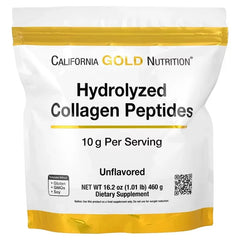 California Gold Nutrition Hydrolysed Collagen Peptides Type I & III – Unflavoured 200g & 460g | Skin, Hair, Nails & Joint Support