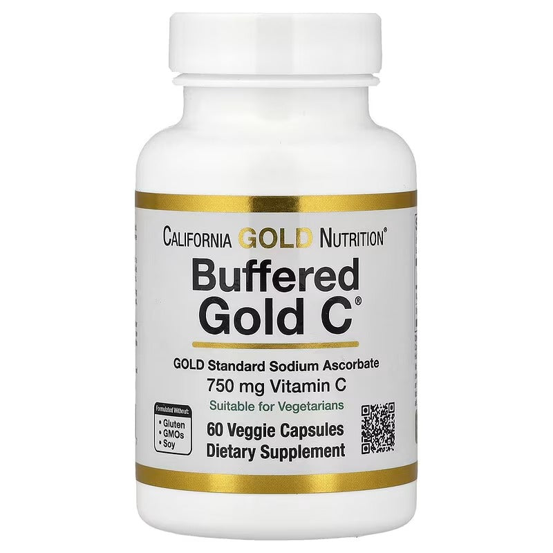 California Gold Nutrition Buffered Gold C® – Sodium Ascorbate Vitamin C – 60 & 240 Veggie Capsules