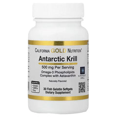 California Gold Nutrition Antarctic Krill Oil 500 mg – Omega-3 (EPA, DHA) with Astaxanthin – 30 & 120 Softgels