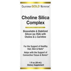 California Gold Nutrition Choline Silica Complex – Stabilised Silicon with Choline & L-Carnitine – 30 ml & 59 ml