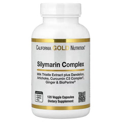 California Gold Nutrition Silymarin Complex – Milk Thistle Extract with Dandelion, Artichoke, Ginger, Curcumin C3 Complex® & BioPerine® | 120 & 360 Veggie Capsules | Liver Support