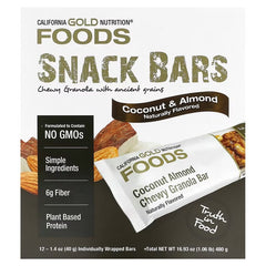 California Gold Nutrition Foods Chewy Granola & Snack Bars – Assorted Flavors, 12 Bars (40g Each)