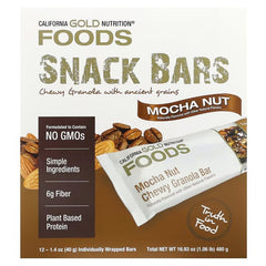California Gold Nutrition Foods Chewy Granola & Snack Bars – Assorted Flavors, 12 Bars (40g Each)