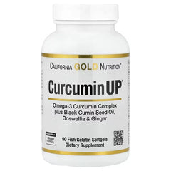 California Gold Nutrition CurcuminUP™ – مركب الكركمين وأوميجا 3 بزيت بذور الكمون الأسود، واللبان، والزنجبيل – 30 و 90 كبسولة هلامية