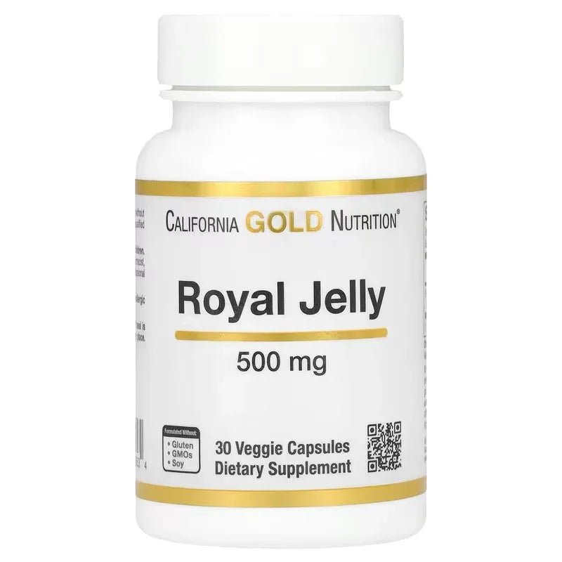 California Gold Nutrition Royal Jelly 500 mg – Natural Wellness & Immune Support – 30 & 120 Veg Capsules
