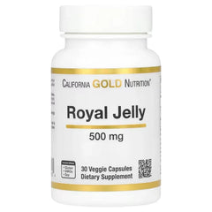 California Gold Nutrition Royal Jelly 500 mg – Natural Wellness & Immune Support – 30 & 120 Veg Capsules