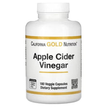 California Gold Nutrition apple cider vinegar supplement bottle, 180 veggie capsules