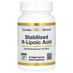 California Gold Nutrition Stabilised R-Lipoic Acid with Biotin (Na-RALA) – Antioxidant Support – 30 & 120 Veggie Capsules