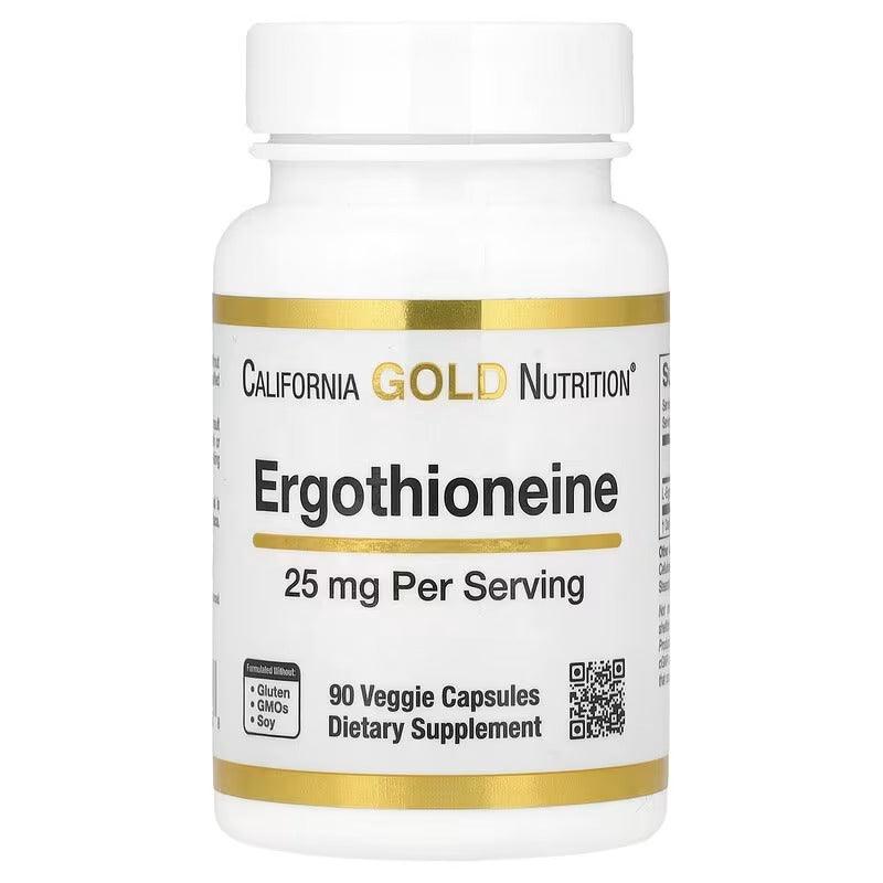California Gold Nutrition Ergothioneine 5 mg & 25 mg – Antioxidant & Cellular Support – 90 Veg Capsules