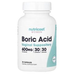 Nutricost Boric Acid Vaginal Suppositories 600mg - 60 Capsules