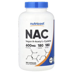 Nutricost NAC 600 mg Capsules – Antioxidant & Cellular Wellness Support Supplement