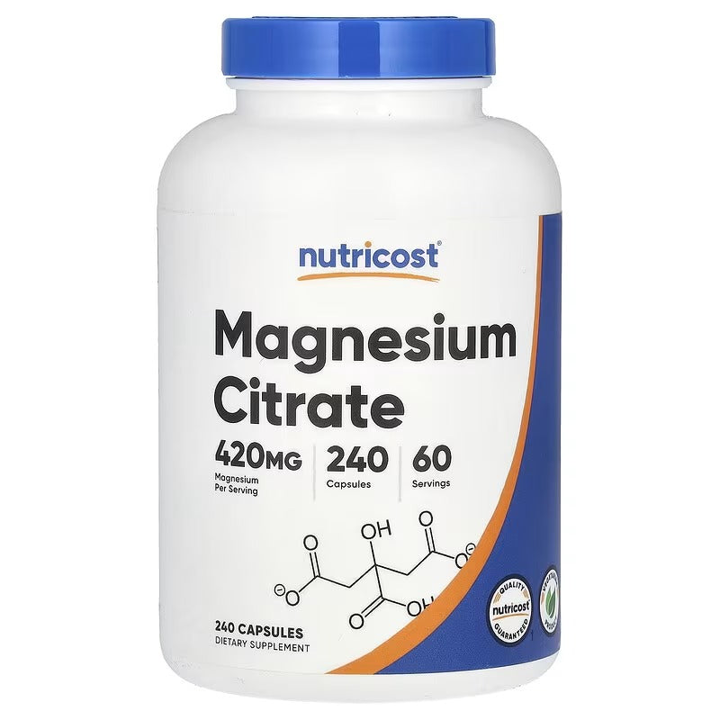 Nutricost Magnesium Citrate 105 mg Capsules – Muscle & Relaxation Support Supplement