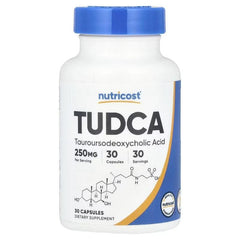 كبسولات TUDCA 250 ملجم من Nutricost – دعم صحة الكبد والجهاز الهضمي