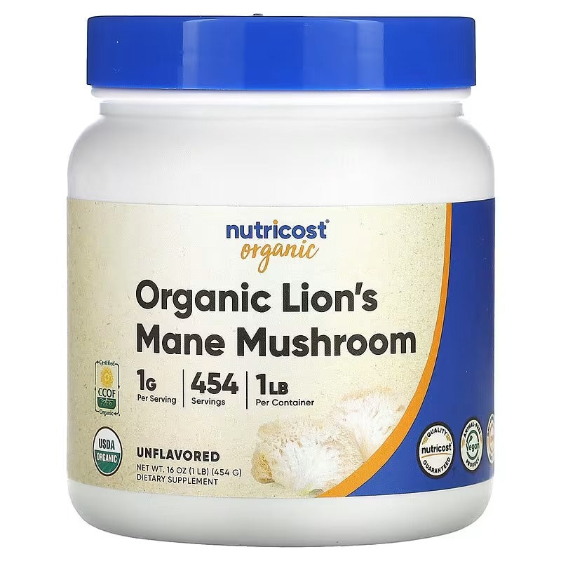 Nutricost Organic Lion’s Mane Mushroom Powder – Cognitive & Wellness Support