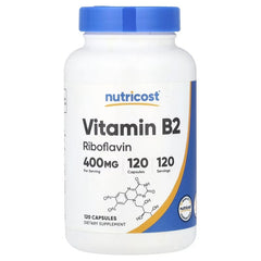 Nutricost Vitamin B2 Capsules – Riboflavin Energy & Wellness Support Supplement