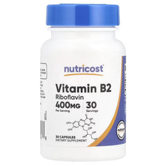 Nutricost Vitamin B2 Capsules – Riboflavin Energy & Wellness Support Supplement