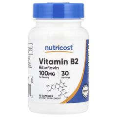 Nutricost Vitamin B2 Capsules – Riboflavin Energy & Wellness Support Supplement
